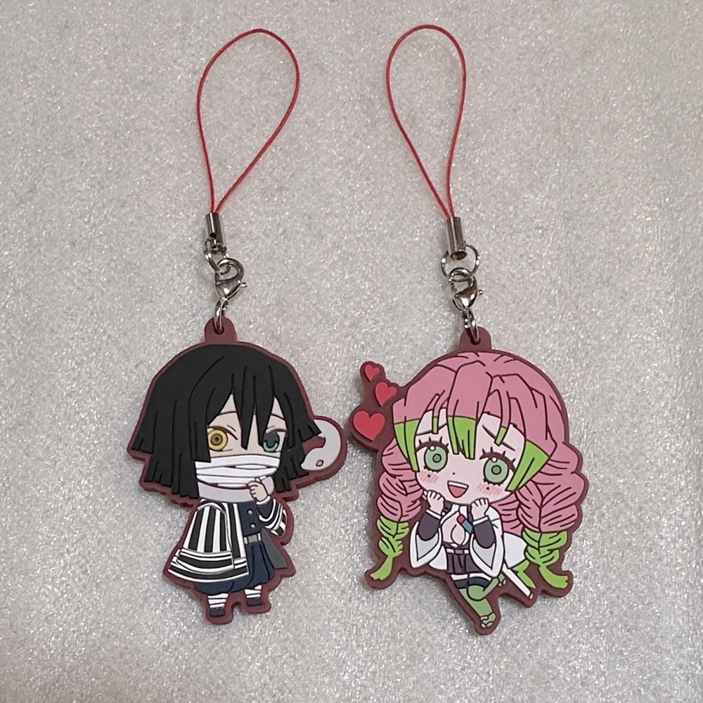 Demon Slayer Kimetsu no yaiba Mitsuri and Obanai keychain set
